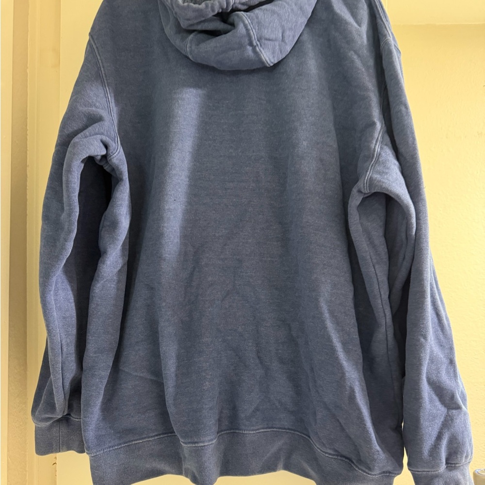 Carhartt Men's Slate Blue Crewneck Sweatshirt with Yellow Sleeve Logo - Picture 2 of 3